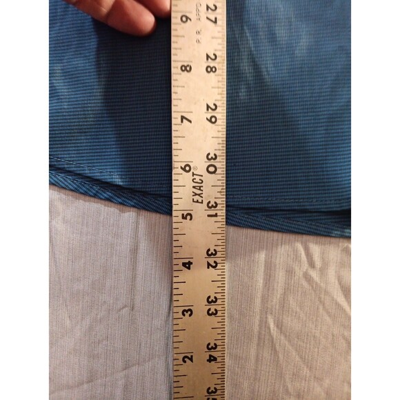 Swiss Tech Shirt Men 3XL Blue Black Checks Button Up Long Sleeve Pockets Stretch - Picture 4 of 5